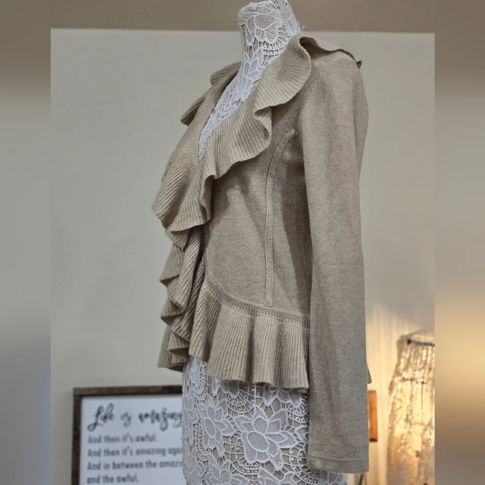 Saffron Ruffled Cashmere Ruffle Sweater - Picture 7 of 9